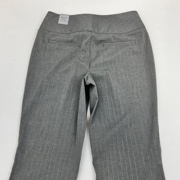Maurices Womens Flat Front Bootcut Dress Pants Gray Striped Size 1/2R New - Picture 6 of 10